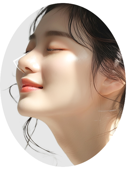 Ảnh góc nghiêng của người mẫu minh họa trường hợp cần phẫu thuật chỉnh hình mũi lệch